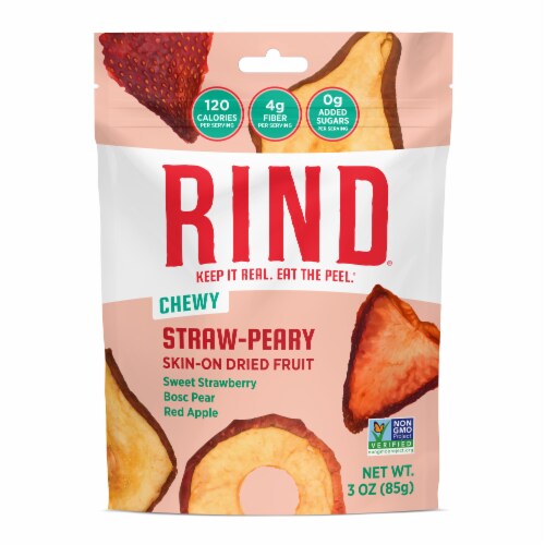 RIND Snacks Straw-Peary Dried Fruit Superfood - 3oz Bags, 6 Bags Total Perspective: front