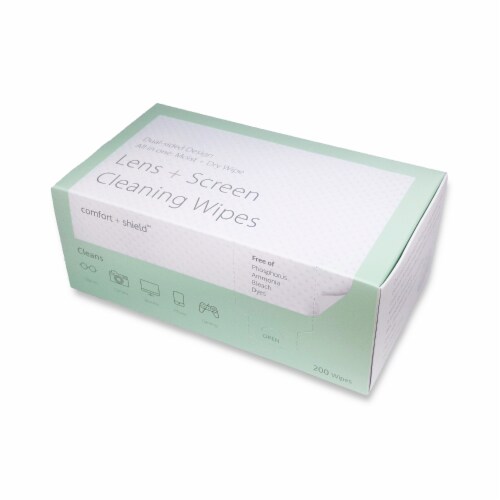 Lens and Electronic Cleaning Wipes, Comfort Plus Shield, 200 ct Perspective: front
