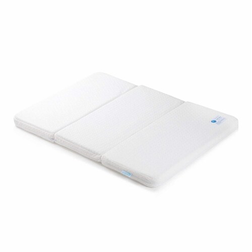 Bi-Comfer Pack n Play Tri Fold 2 Stage Waterproof Mini Crib Memory Foam Mattress Perspective: front