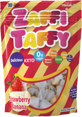 Zaffi Taffy Strawberry Banana Perspective: front