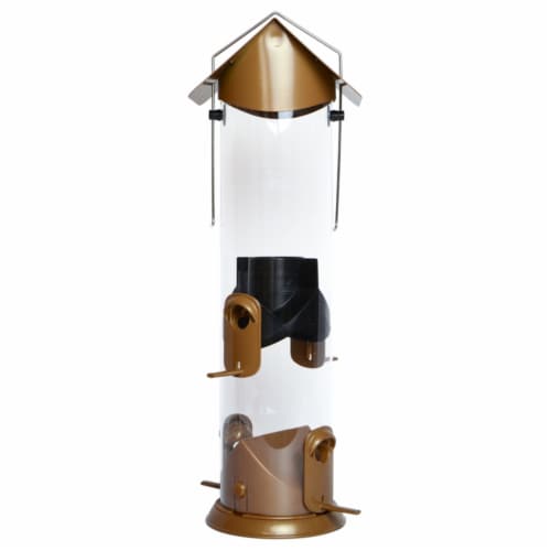 Nature's Way Wide Deluxe 3 qt. Metal/Plastic Tube Bird Feeder 4 ports - Total Qty: 1 Perspective: front