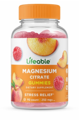 Lifeable® Extra Strength Magnesium Citrate Gummies - Muscle Relaxation - 60 Gummies Perspective: front