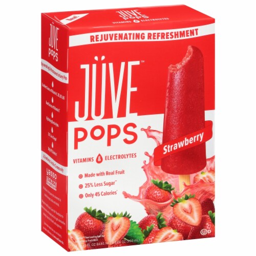 Juve™ Pops Vitamins & Electrolytes Frozen Strawberry Bars Perspective: front