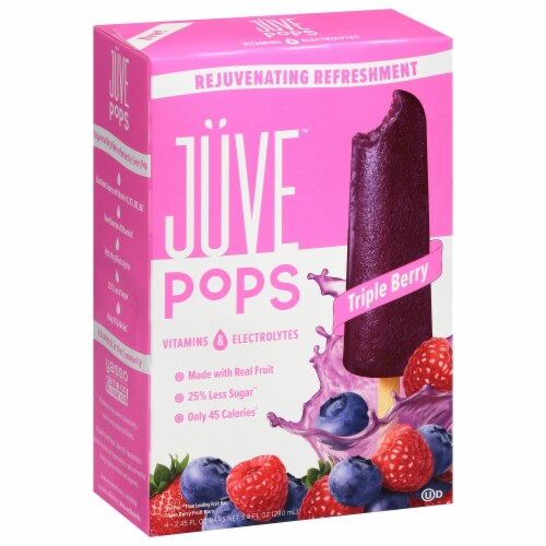 Juve™ Pops Vitamins & Electrolytes Frozen Triple Berry Bars Perspective: front