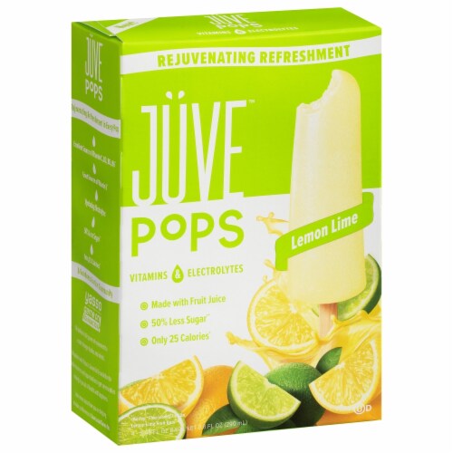 Juve™ Pops Vitamins & Electrolytes Frozen Lemon Lime Bars Perspective: front