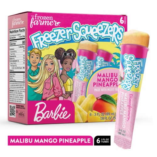 The Frozen Farmer Barbie Freezer Squeezers - Malibu Mango Pineapple Perspective: front