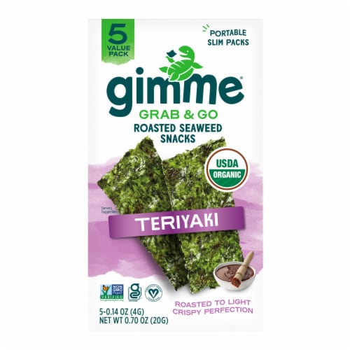 Gimme® Grab & Go Teriyaki Roasted Seawood Snacks Perspective: front