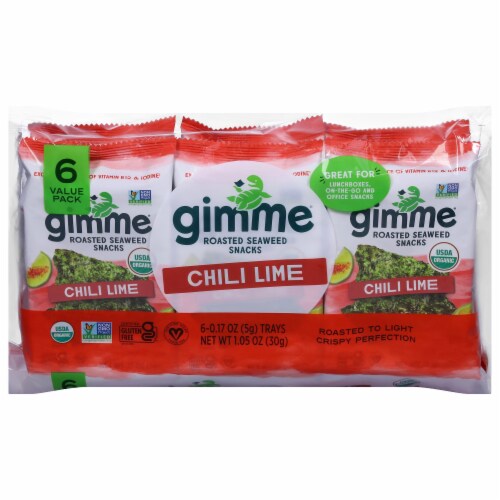 Gimme® Roasted Chili Lime Seaweed Snacks Perspective: front