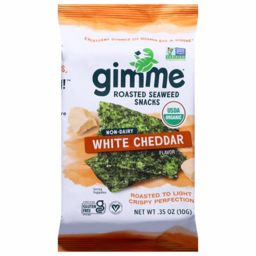Gimme® Non-Dairy White Cheddar Roasted Seaweed Snacks Perspective: front