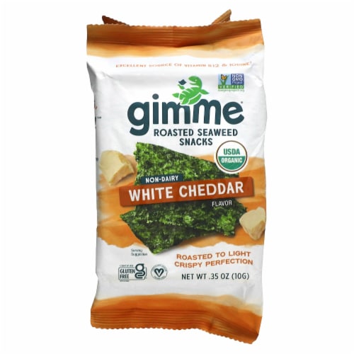 Gimme® Non-Dairy White Cheddar Roasted Seaweed Snacks Perspective: front