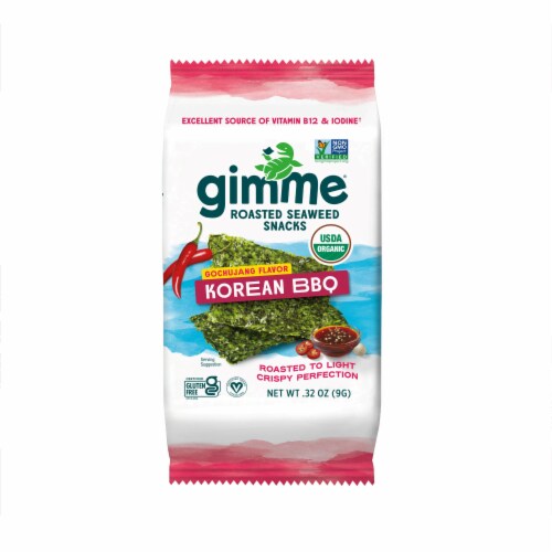 Gimme Roasted Seaweed Snacks Korean BBQ Perspective: front
