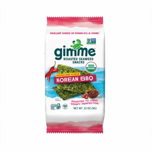 Gimme Roasted Seaweed Snacks Korean BBQ Perspective: front