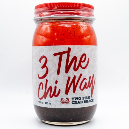 Two Fish Crab Shack 3 The Chi Way Hot Sauce Perspective: front