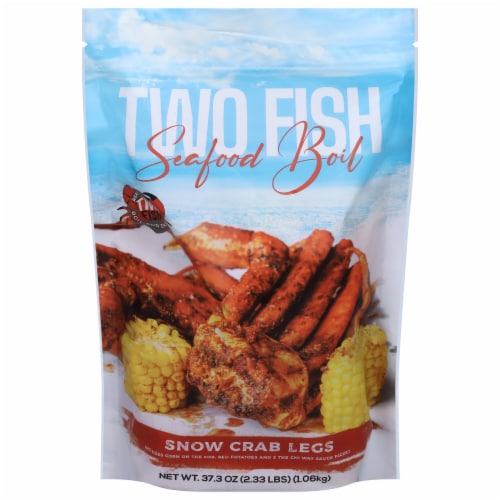 Two Fish Crab Shack Crab Legs with Corn and Potatoes Perspective: front