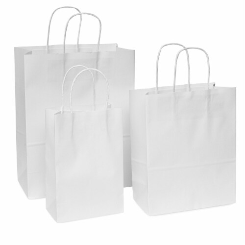 Prime Line Packaging Assorted White Kraft Paper Shopping Bags with ...