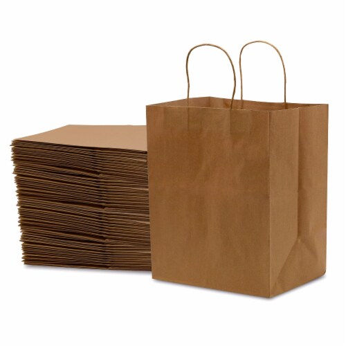 Prime Line Packaging Assorted White Kraft Paper Shopping Bags with Handles  Retail Bags - 75Pk, 75 Pcs (25 of Each) - Kroger