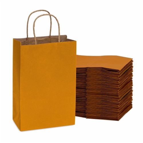 Prime Line Packaging Colored Kraft Paper Bags with Handles Retail Gift Bags Bulk 50 Pcs 6x3x9 50 Pcs Kroger
