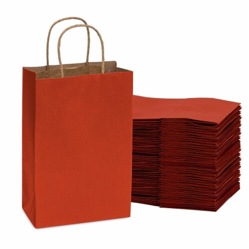 Prime Line Packaging Colored Kraft Paper Bags with Handles Gift Bags Retail  Bulk 50 Pcs 6x3x9, 50 Pcs - Harris Teeter