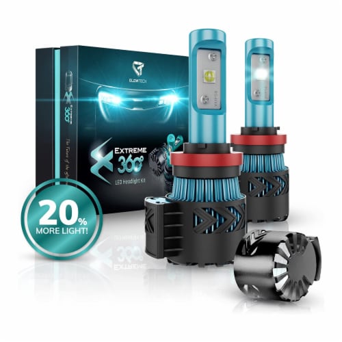 Glowteck H11 Extreme 360 Cree XHP50 Cool White LED Headlight Conversion Kit 1 Piece Baker s