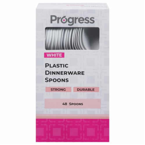 Progress Plastic Dinnerware Spoons - White Perspective: front