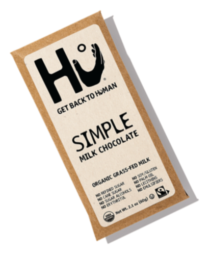 Hu® Organic Simple Milk Chocolate Bar Perspective: front