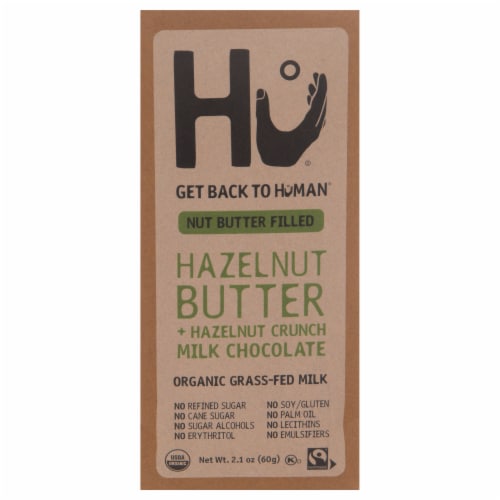 Hu® Hazelnut Butter Crunch Milk Chocolate Candy Bar Perspective: front