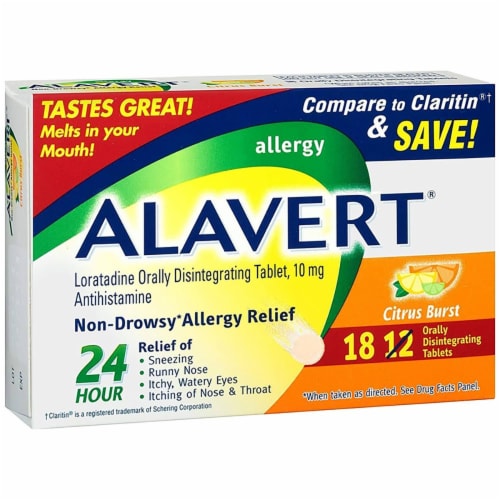 Alavert® Citrus Burst Non-Drowsy Antihistamine Tablets 10mg Perspective: front