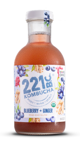 Kombucha 221 B.C.® Blueberry + Ginger Kombucha Perspective: front