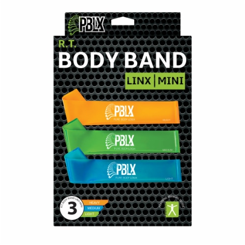PBLX Mini Linx Resistance Bands Set with Workout Booklet Perspective: front