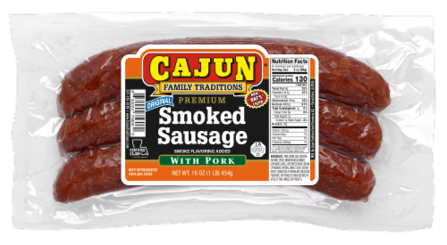 Cajun Traditions Pork Smoked Sausage Perspective: front