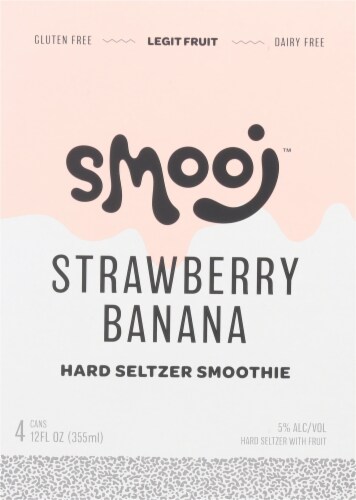 Smooj Strawberry Banana Hard Hard Seltzer Perspective: front