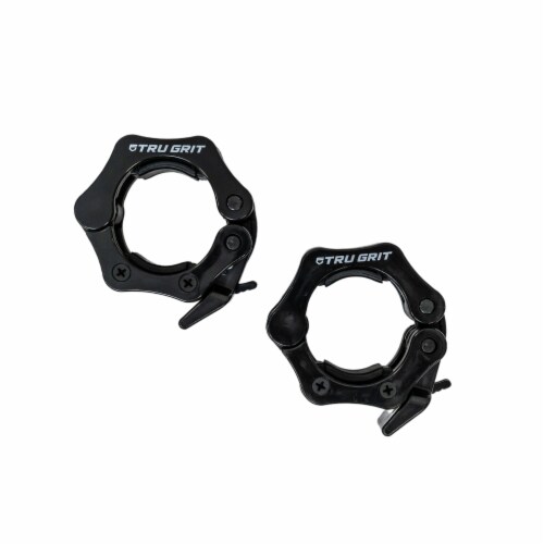 Tru Grit Barbell Collar Pair - Black Perspective: front