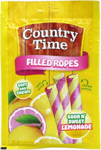 Country Time™ Sour N'Sweet Lemonade Filled Ropes Candy Perspective: front