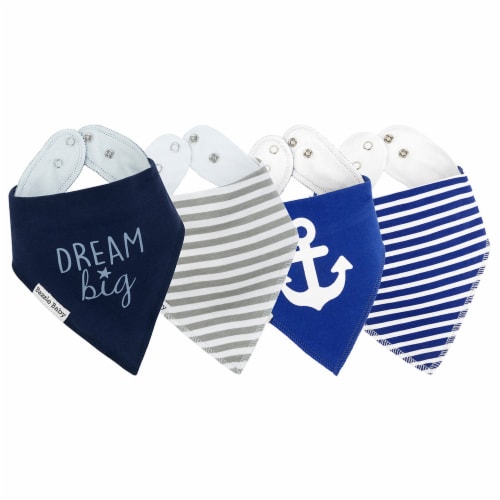 Bazzle Baby Bandana Bib 4-Pack, Get On Board Perspective: front