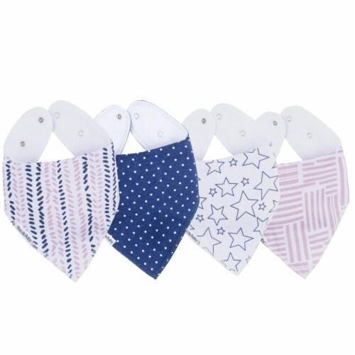 Bazzle Baby Bandana Bib 4-Pack, Harper Perspective: front