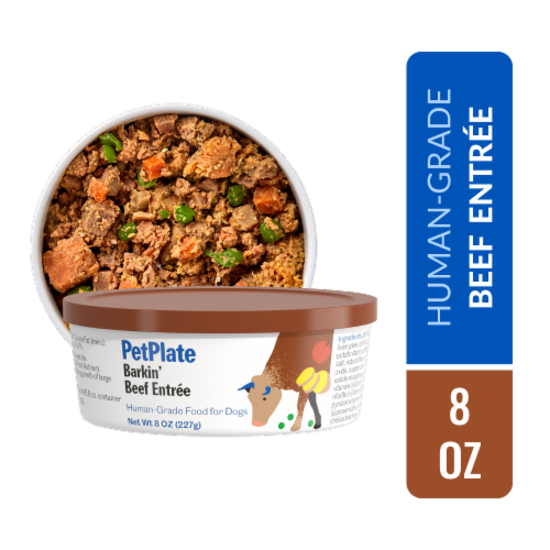 PetPlate Human-Grade Beef Entrée Fresh Dog Food For All Life Stages Perspective: front