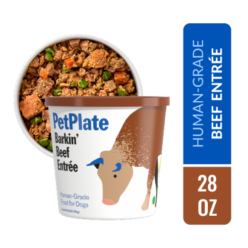 PetPlate Human-Grade Beef Entrée Fresh Dog Food For All Life Stages Perspective: front