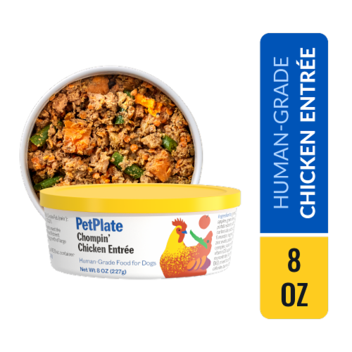 PetPlate Human-Grade Chicken Entrée Fresh Dog Food For All Life Stages Perspective: front