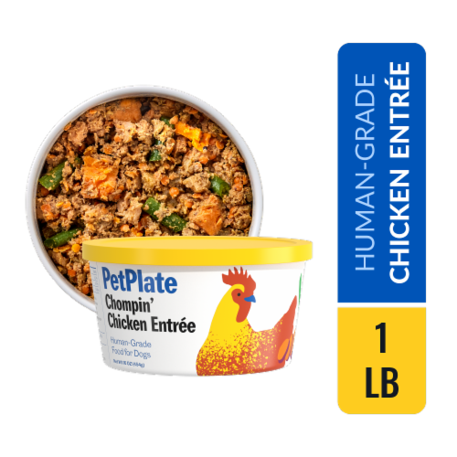PetPlate Human-Grade Chicken Entrée Fresh Dog Food For All Life Stages Perspective: front