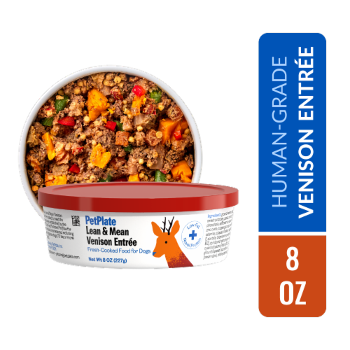 PetPlate Human-Grade Venison Entrée Fresh Dog Food For All Life Stages Perspective: front