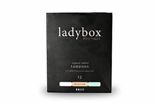 Ladybox Boutique Organic Applicator Tampons-12CT-Regular Perspective: front