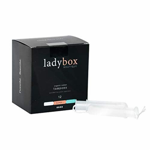 Ladybox Boutique Organic Applicator Tampons-12CT-Super Plus Perspective: front