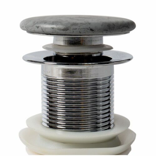 ALFI brand ABCO7055 Solid Concrete Gray Matte Cap Bathroom Sink Drain Perspective: front