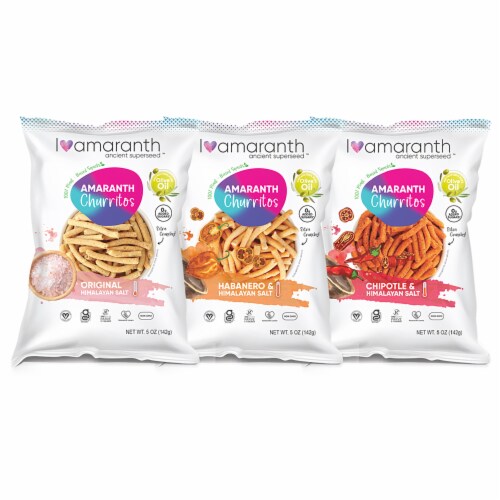 I AM(ARANTH). Mix Flavor Churritos with Himalayan Salt Natural Vegan Chips Variety Pack Perspective: front