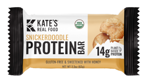 Kate's Real Food® Snickerdoodle Protein Bar Perspective: front