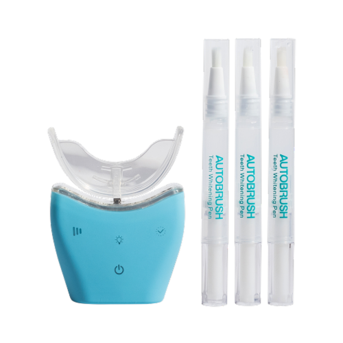AutoBrush Whitening Kit and Oral Care System | Dental-Grade Blue Light System (Blue) Perspective: front