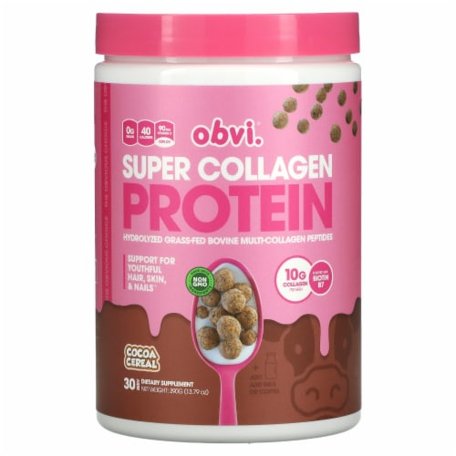 Obvi Cocoa Cereal Multi-Collagen Protein Powder Perspective: front