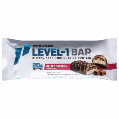 1st Phorm Level-1 Bar Salted Caramel Protein Bar Perspective: front