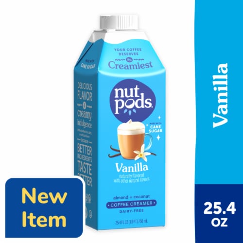 nutpods® Non Dairy Vanilla Caramel made with Almonds and Coconuts Coffee Creamer Perspective: front