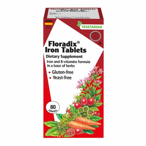 Floradix Iron Vegetarian Tablets Perspective: front